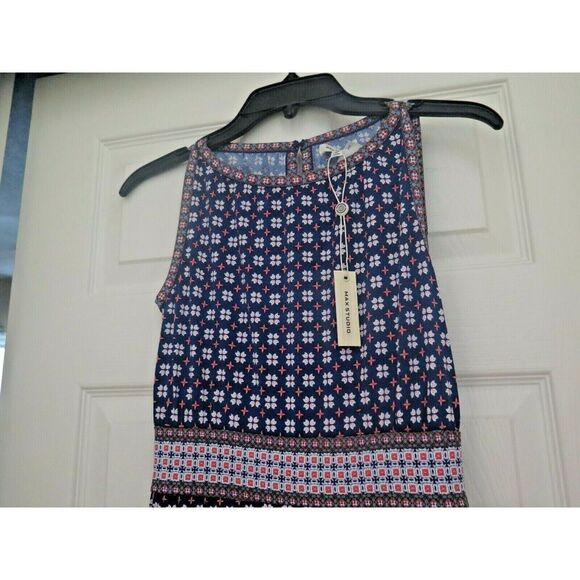 Max Studio 6903W69 Maxi Dress Size XSmall Sleeveless Navy Print NWT $98 - Picture 10 of 10